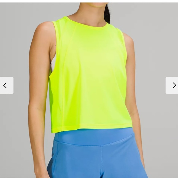 lululemon athletica Tops - NWT - Lulu Lemon Cut Back Crop Tank - Size 2, Highlighter yellow